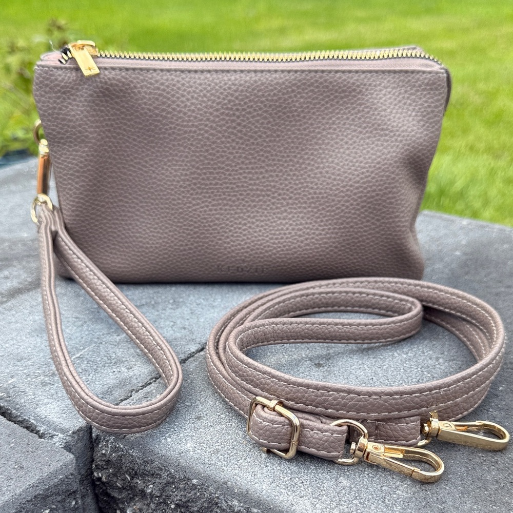 Kedzie: Eclipse Convertible Wallet Crossbody - Taupe